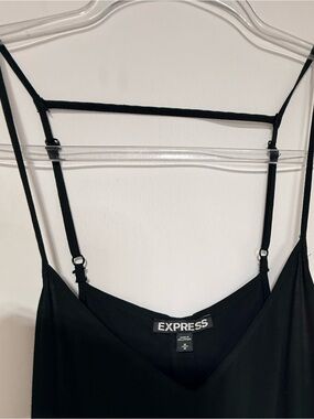 Express Black V-Neck Cami Fit & Flare Mini Dress
